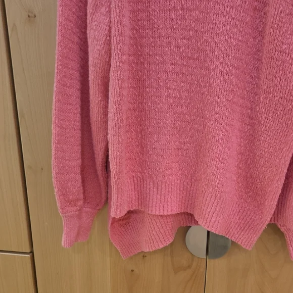 Free People West Coast V Neck Pink Sweater, Comfy Vibes, Statement, M - Picture 4 of 8